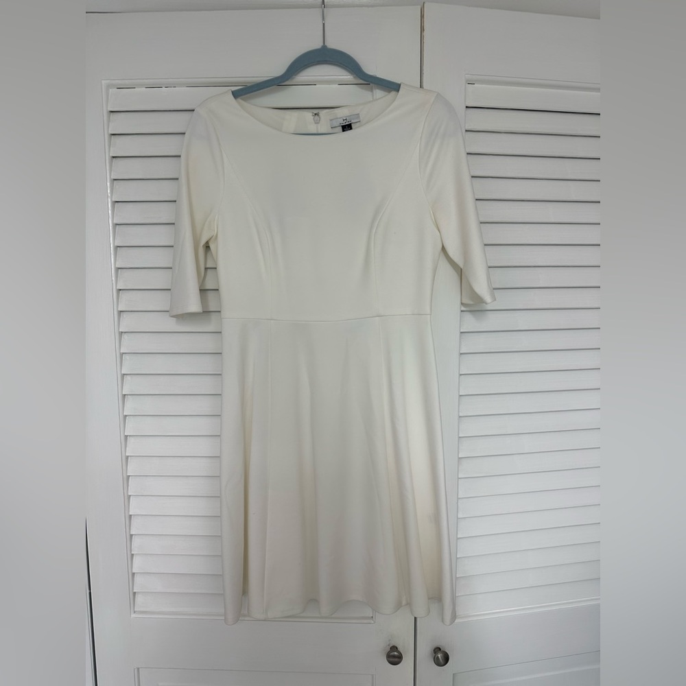 💟 Halston Heritage Off White Cocktail Dress Size 4 Rehearsal Dinner Bridal 💐